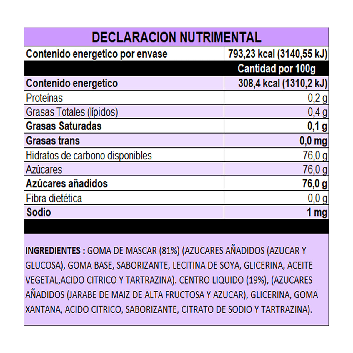 Bubbalo Goma De Mascar Con Centro Liquido Sabor Platano 47Pz
