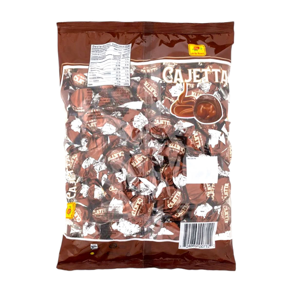 De La Rosa Bombon Sabor Chocolate Relleno Sabor Cajetta Envinada 100Pz 1Kg
