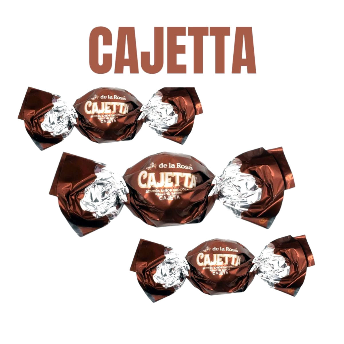 De La Rosa Bombon Sabor Chocolate Relleno Sabor Cajetta Envinada 100Pz 1Kg