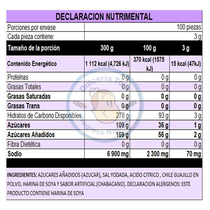 Dragonzitos Bolsa De Dulce En Polvo Con Chile 100Pzas
