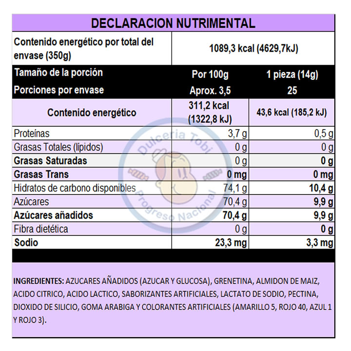 Gomitas Gummy Pop De La Rosa 25 piezas 350G