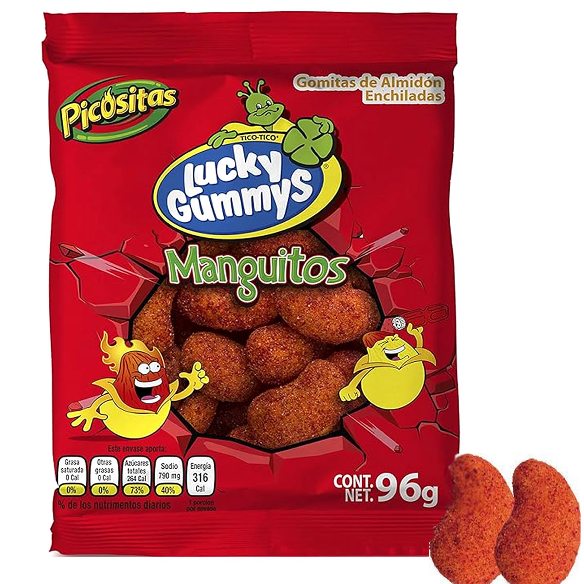 Gomitas Lucky Gummys Manguitos Enchilados 96g