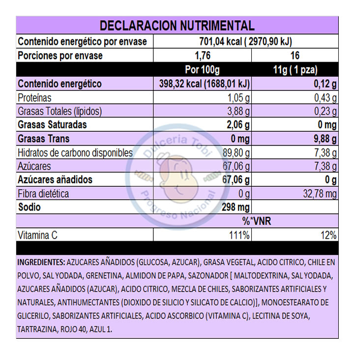 Winis Maxi Tubito Dragon Sabor Tamarindo Con Vitamina C 16pz