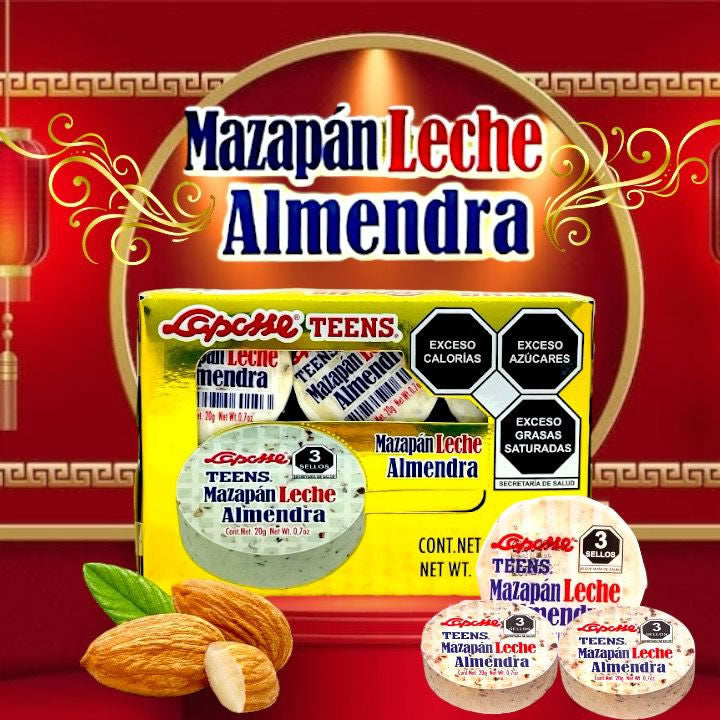 Laposse Mazapan Leche Almendra 18pz 360gr