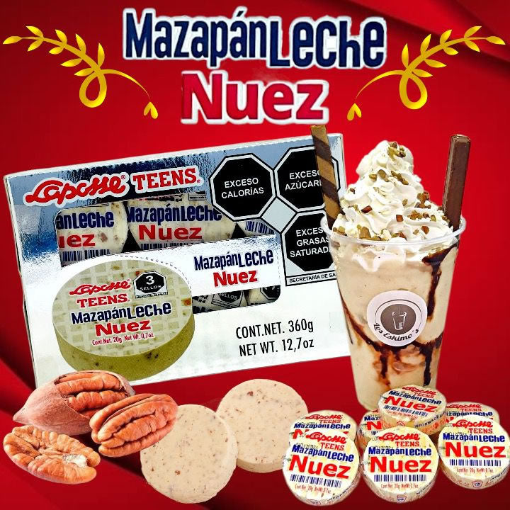 Laposse Mazapan Leche Nuez 18pz 360gr