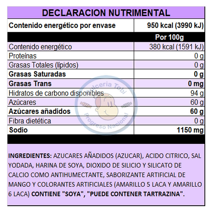 Miguelito Chilito En Polvo Sabor Mango 250gr