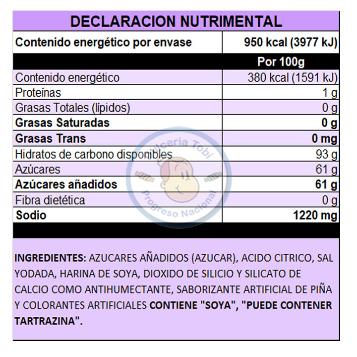 Miguelito Chilito En Polvo Sabor Piña De 250gr