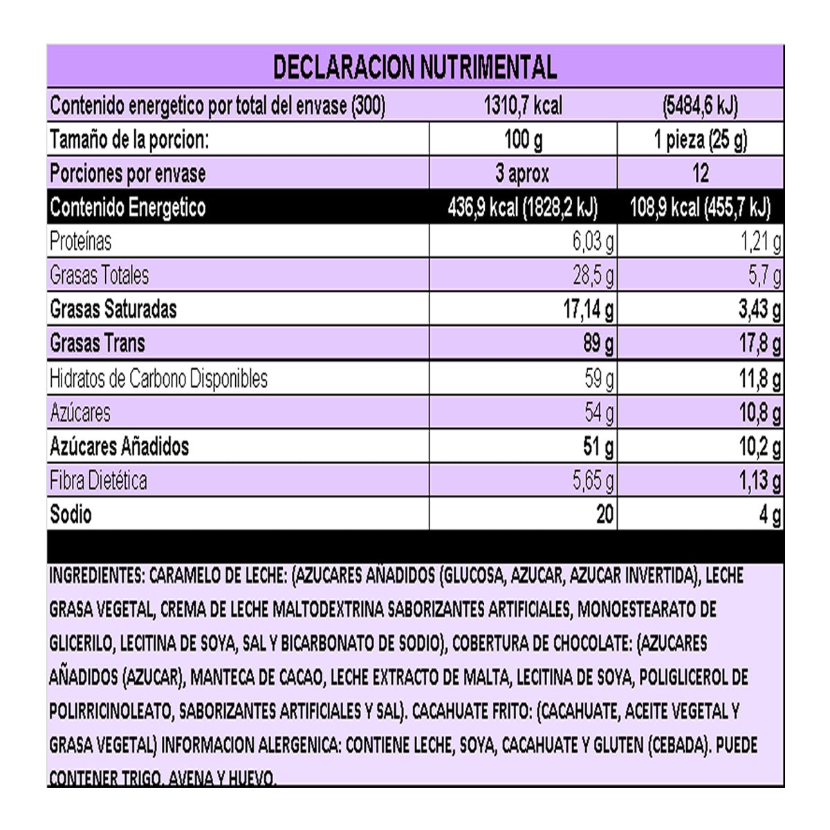 De La Rosa Nugs Caramelo De Leche Con Cacahuates Cubierto De Chocolate 12pz