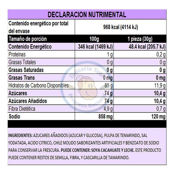 Pulparindo Sin Chile De La Rosa 20 Piezas De 14 G C/u