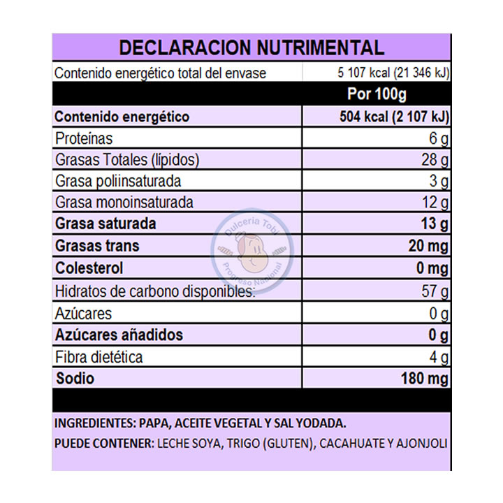 Sol Botana Papa Original Con Sal 1kg
