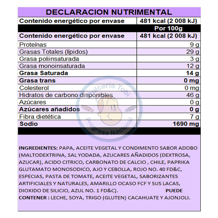 Tubi Papa Sol Adobada 100gr
