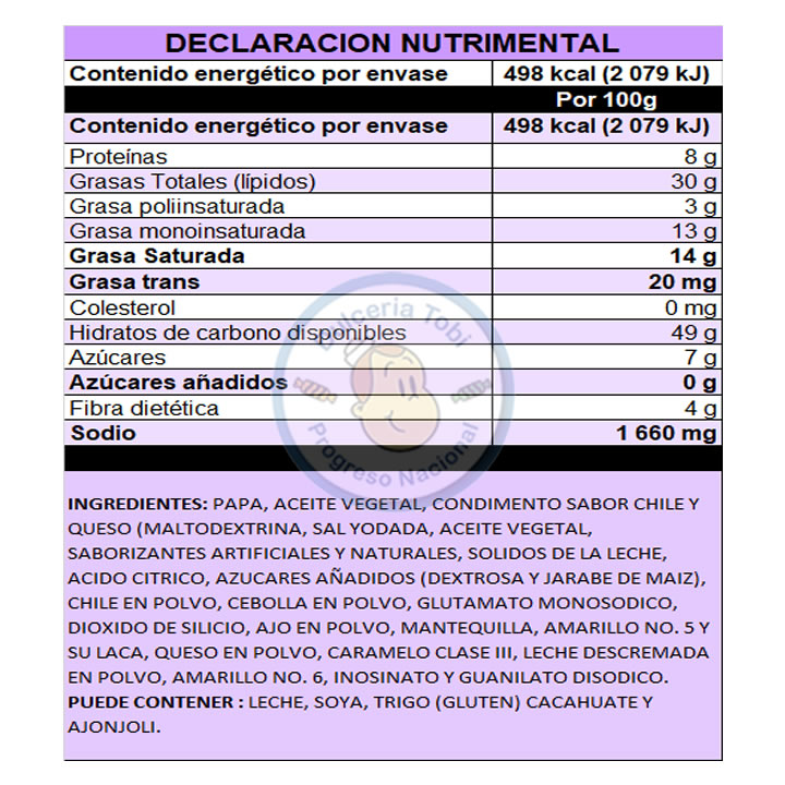 Tubi Papa Sol Rifaditas Queso 100gr