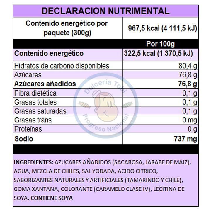 Pelon Pelo Rico Sabor Tamarindo Display Con 10 Piezas