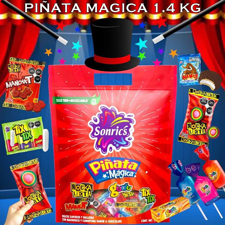 Sonrics Bolsa Piñata Mágica 1.4Kg Dulces Surtidos