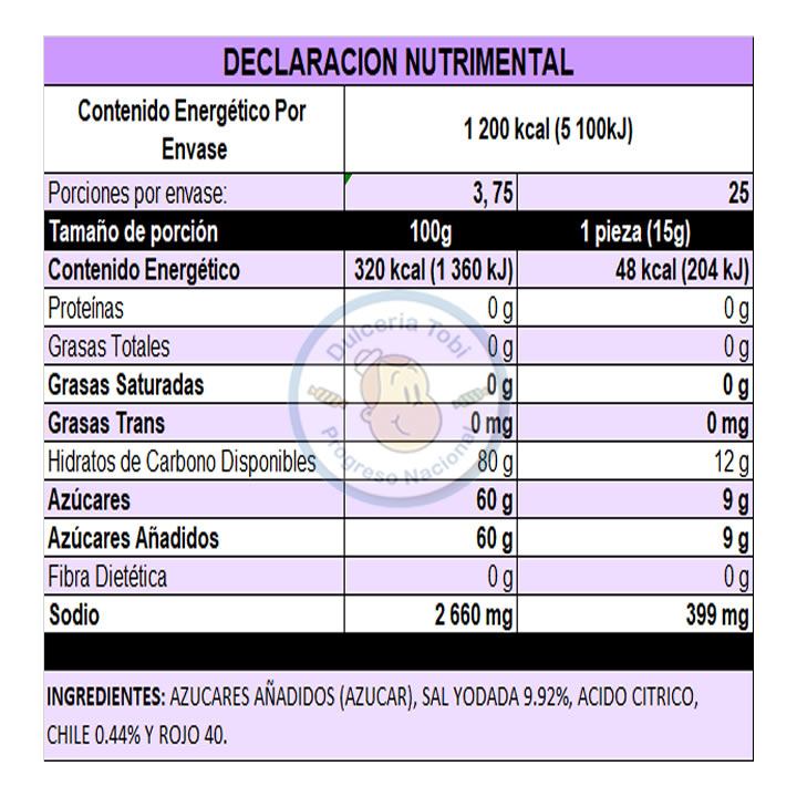 Portico Dulce En Polvo Con Sal Y Chile 25 Piezas
