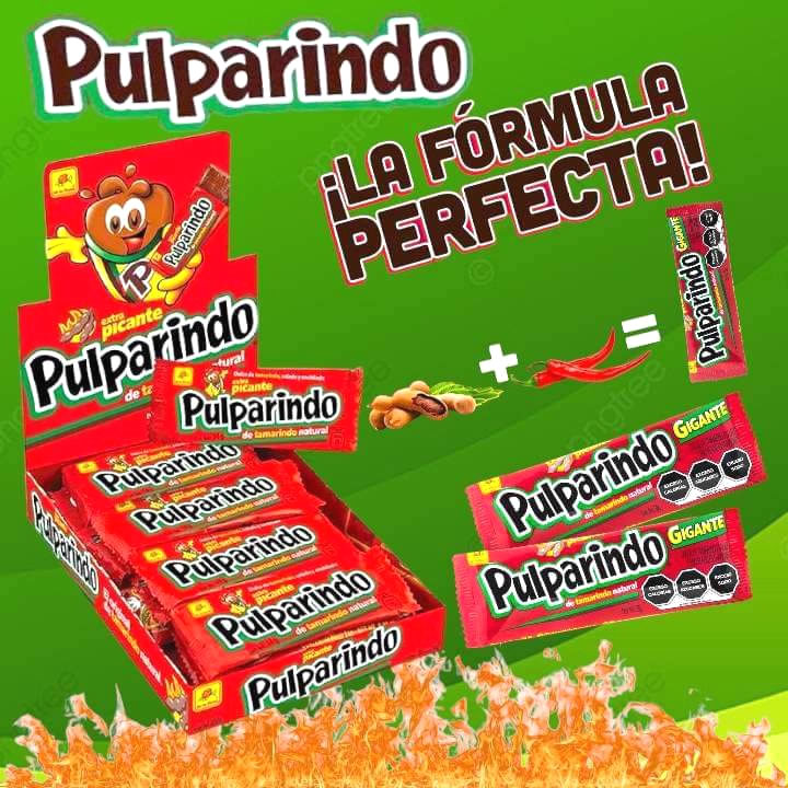 Pulparindo Extra Picante Gigante De La Rosa 16 Pzas