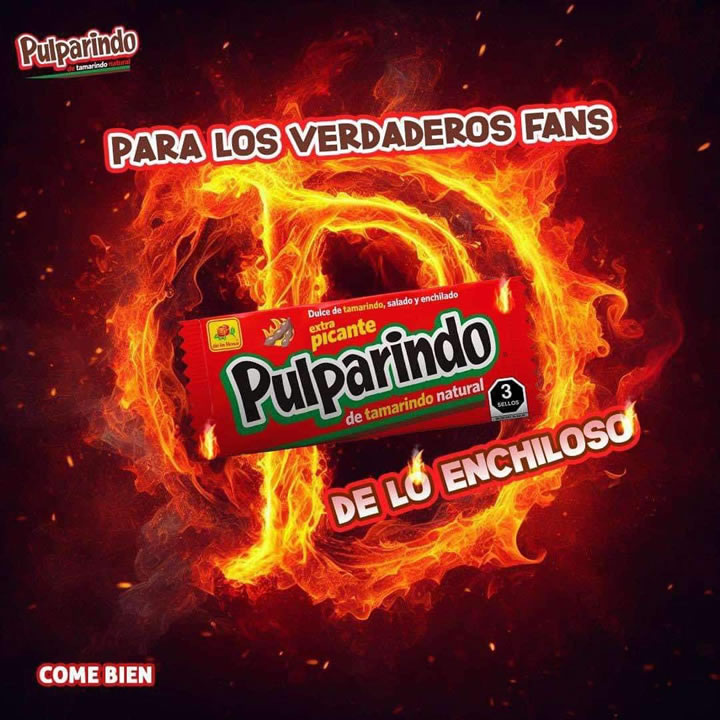 Pulparindo Extra Picante De La Rosa 20 Pzas