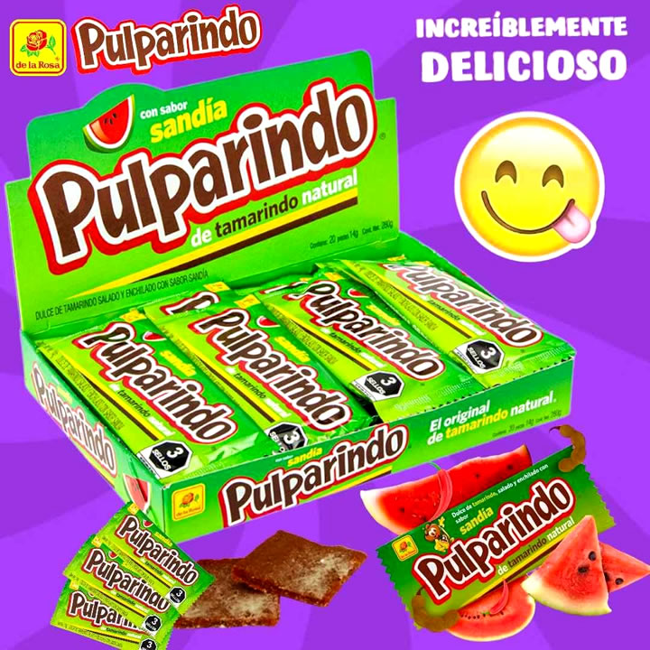 Pulparindo Sabor Sandia De La Rosa 20 Piezas De 14G C/u