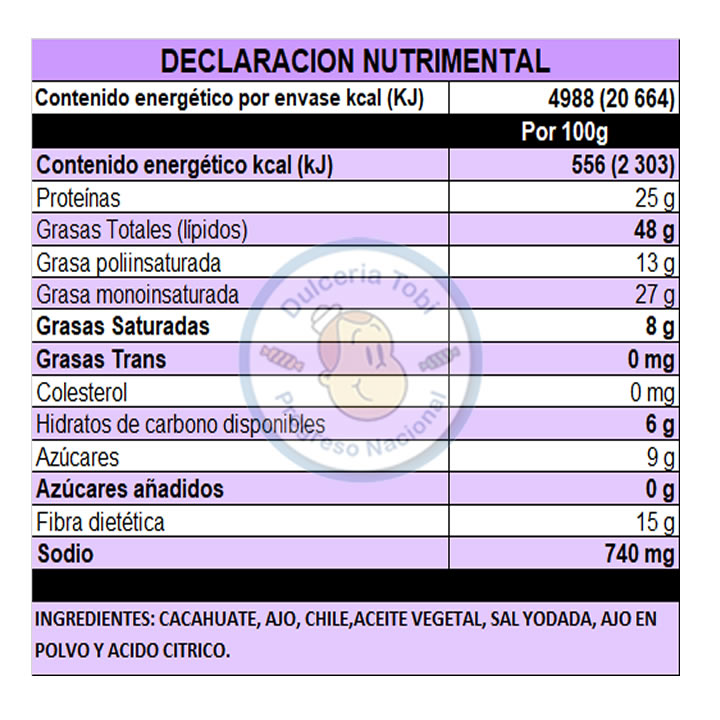 Sol Cacahuate Español Con Ajo Y Sal Botana 900g