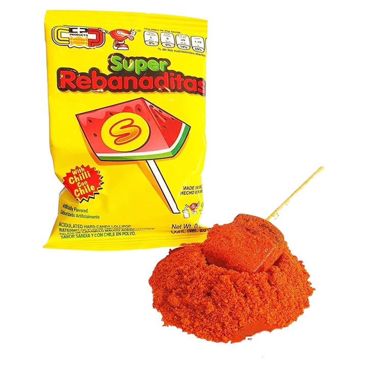Super Rebanaditas Paleta De Sandia Con Chile En Polvo 20 Piezas