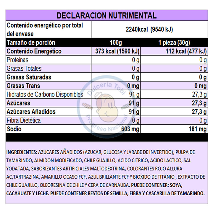 Pulparindots Extra Picante De La Rosa 20 Piezas De 30 G C/u