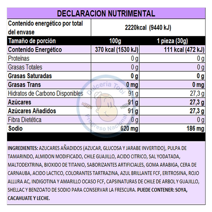 Pulparindots Original De La Rosa 20 Piezas De 30 G C/u