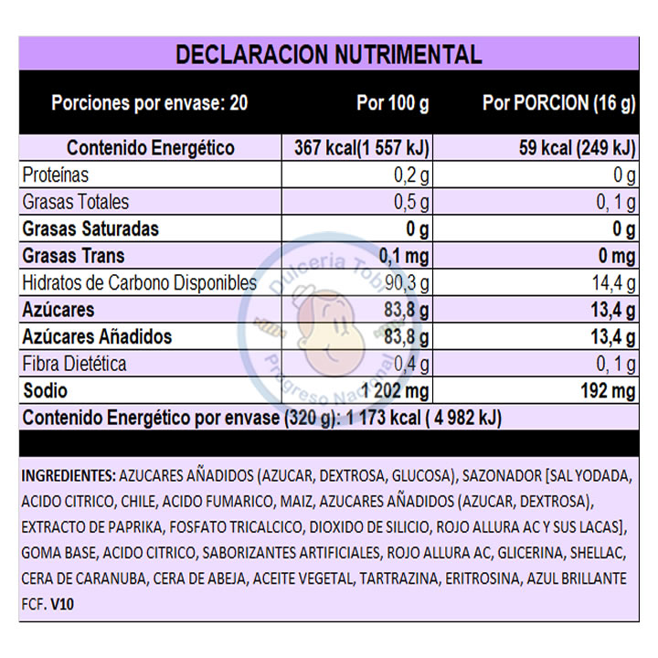 Sonric's Rockaleta Bola Dulce Enchilado Con Goma de Mascar 20 Piezas