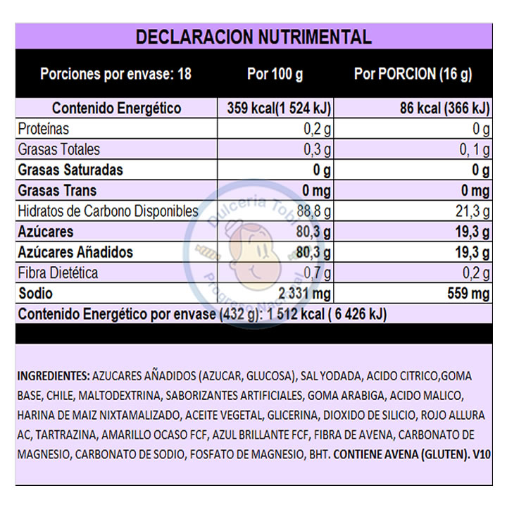 Rockaleta Paleta Enchilada Con Goma de Mascar Con 18 Piezas