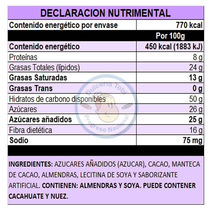 Laposse Teens Chocolate Noir Amargo Con Almendras 500G