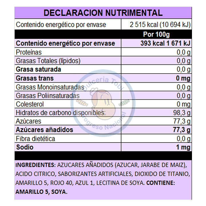 Vero Paleta Semáforo 40 Piezas Sabor Fresa,Limón y Piña
