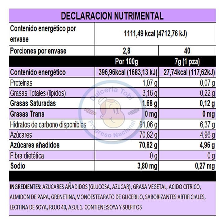 Winis Paleta Unicornio Caramelo Suave Algodón de Azúcar 40Pz