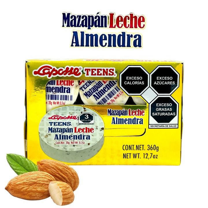 Laposse Mazapan Leche Almendra 18pz 360gr