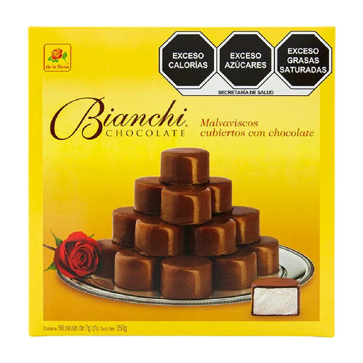 Bianchi Malvaviscos Cubiertos de Chocolate De la Rosa 50 Piezas