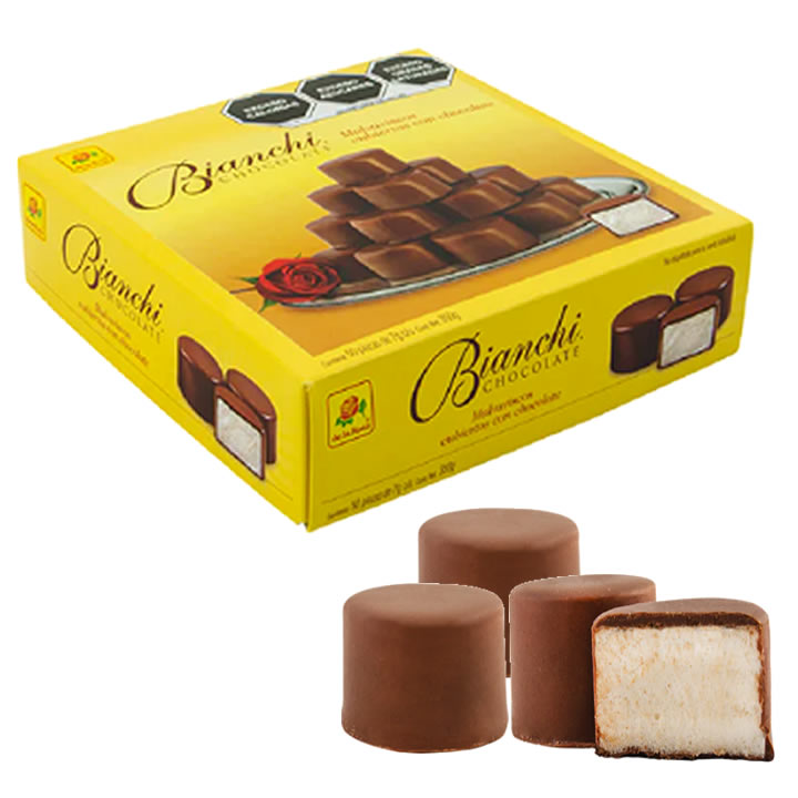 Bianchi Malvaviscos Cubiertos de Chocolate De la Rosa 50 Piezas