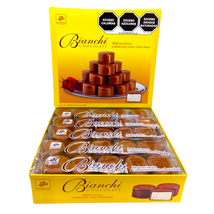 Bianchi Malvaviscos Cubiertos de Chocolate De la Rosa 50 Piezas