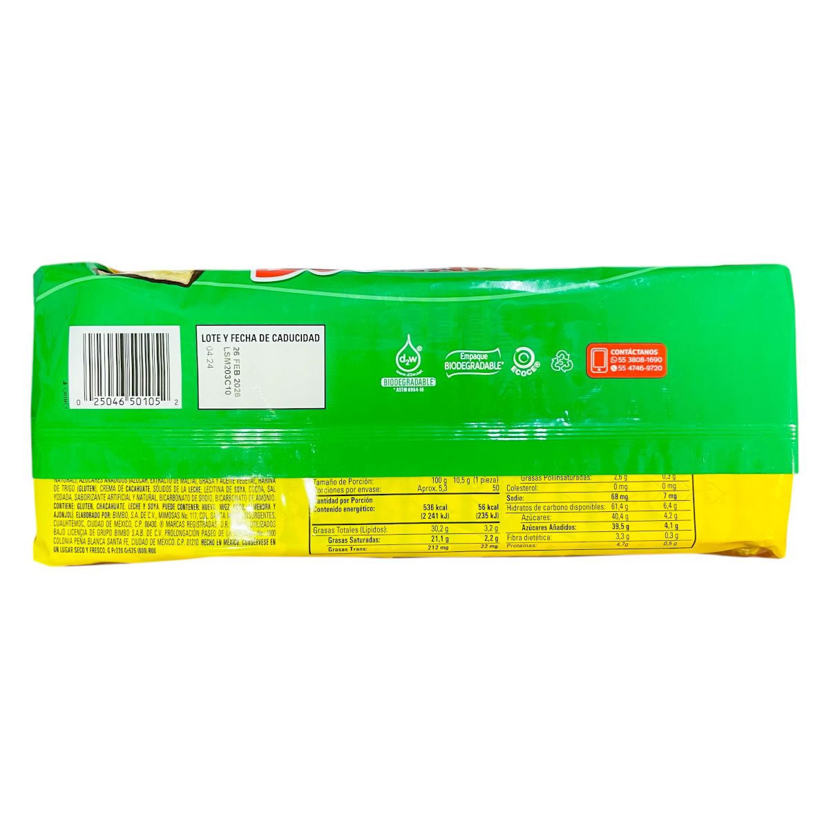 Bocadin Galleta Sabor A Chocolate 50 Piezas