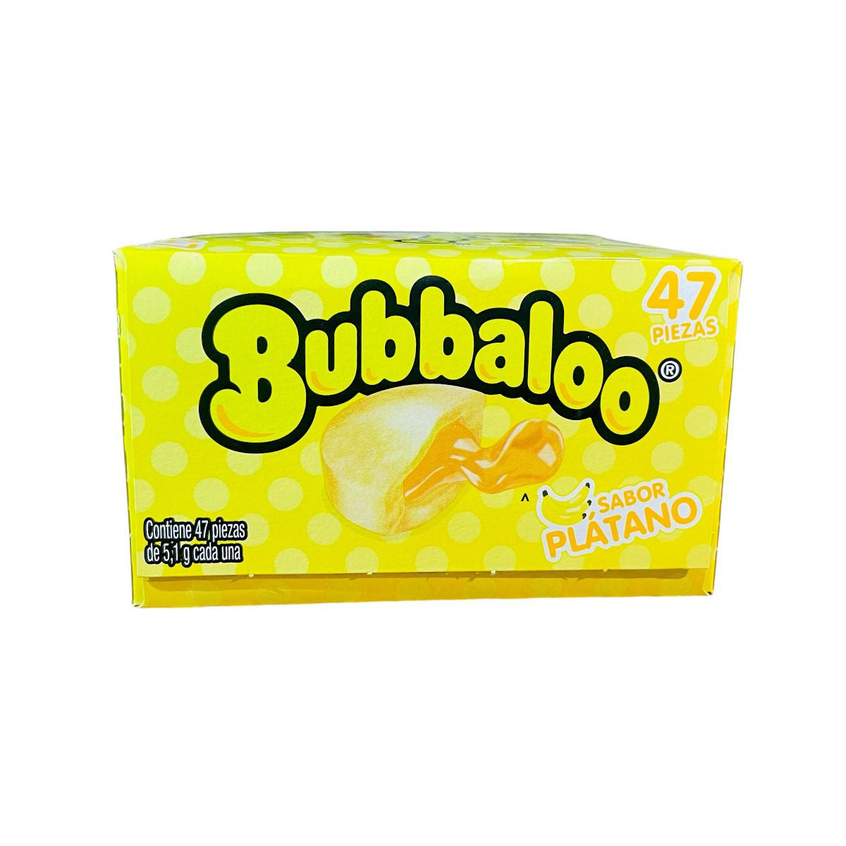 Bubbalo Goma De Mascar Con Centro Liquido Sabor Platano 47Pz