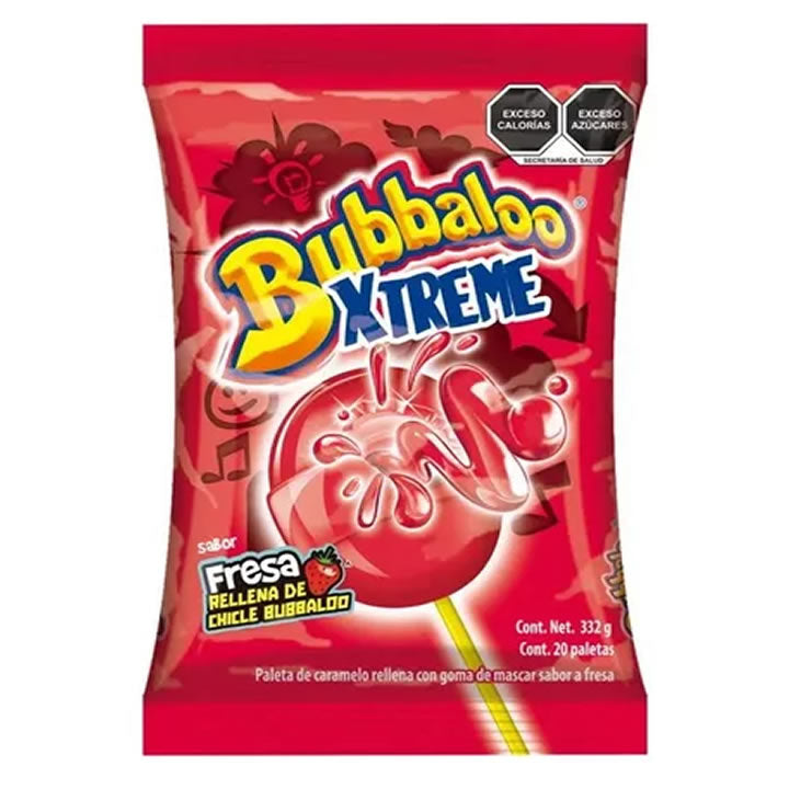 Paleta Bubbaloo Xtreme Fresa 20 Piezas