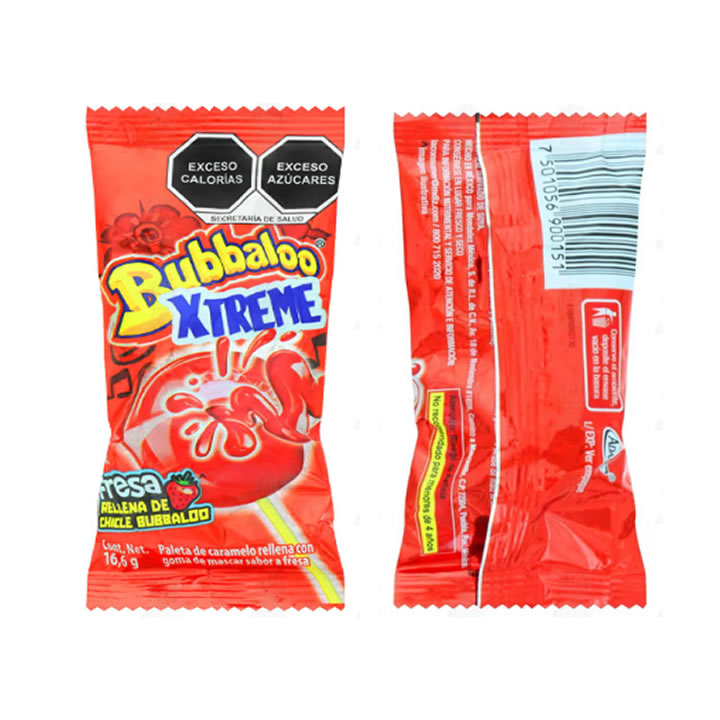 Paleta Bubbaloo Xtreme Fresa 20 Piezas