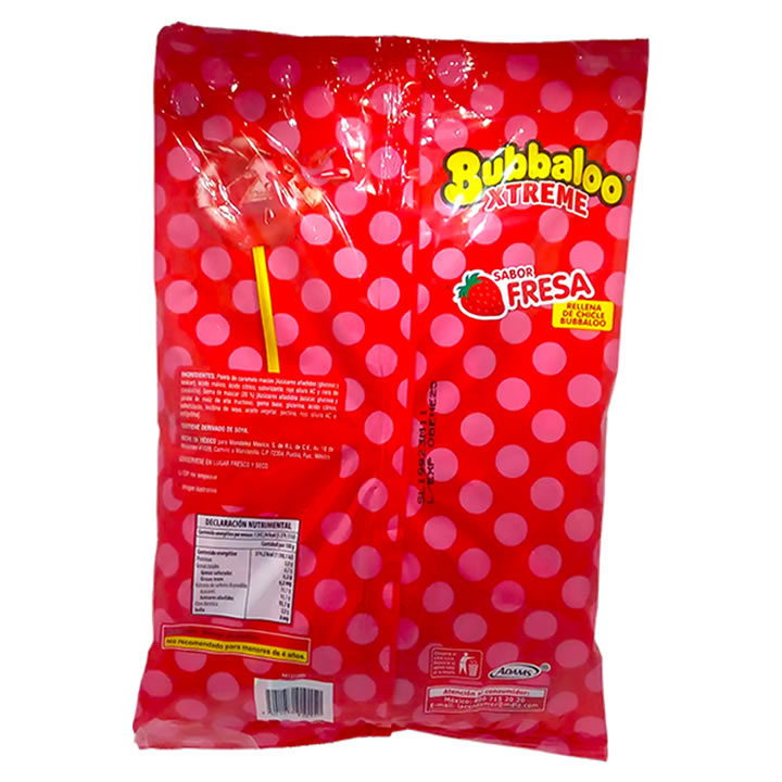 Paleta Bubbaloo Xtreme Fresa 20 Piezas