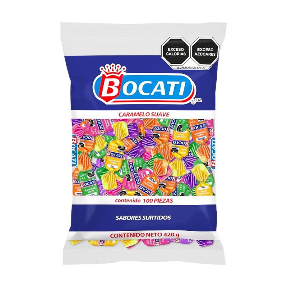 Bocati Caramelo Suave Sabores Surtidos 100Pz Con 420gr