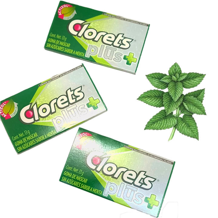 Clorets Plus Goma De Mascar Sin Azúcar Sabor Menta 12 Paquetes 156g