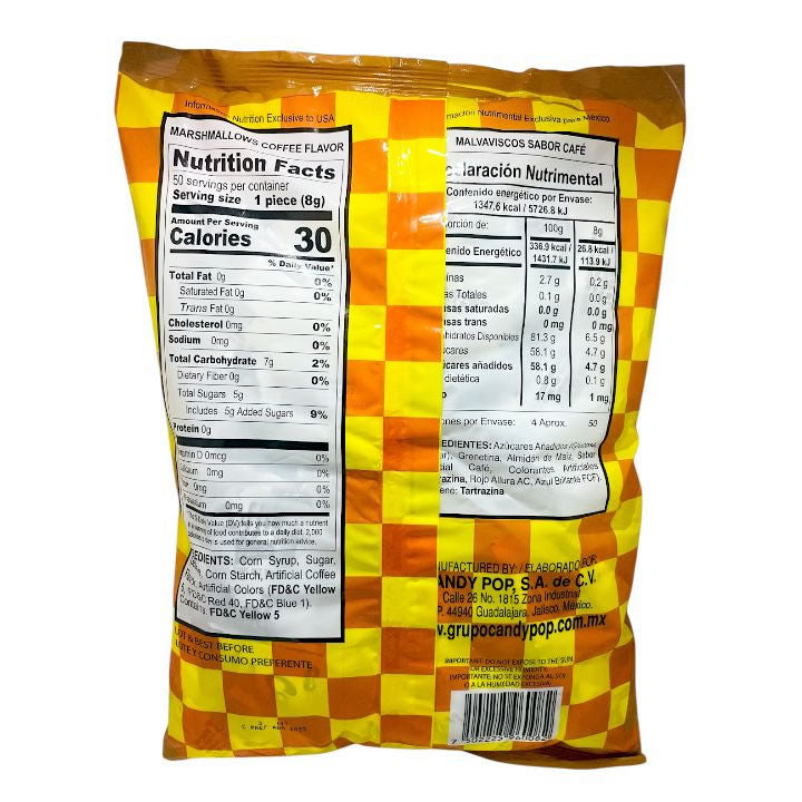 Malvavisco Coffis Sabor Café 50 Piezas 400gr
