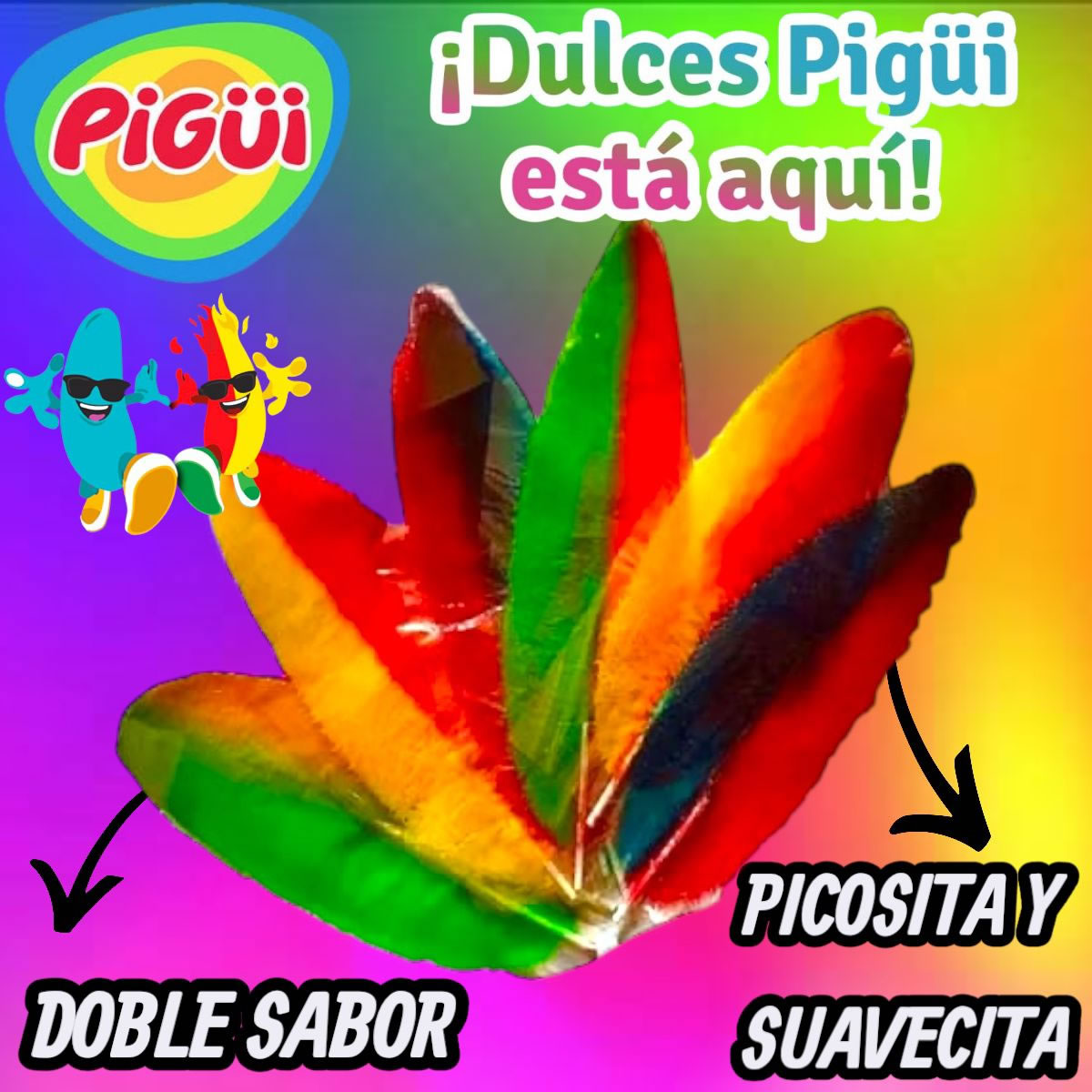 Cachetada Pigui De Caramelo Suave Picosito Bisabor Dulce 20 Piezas