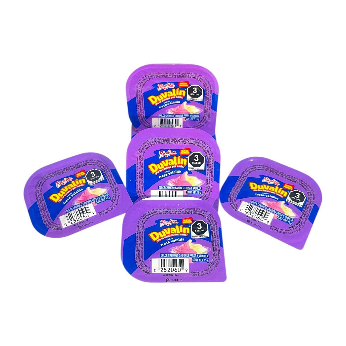 Ricolino Duvalin Bi Sabor Fresa Y Vainilla Dulce Cremosito 18 Pzas