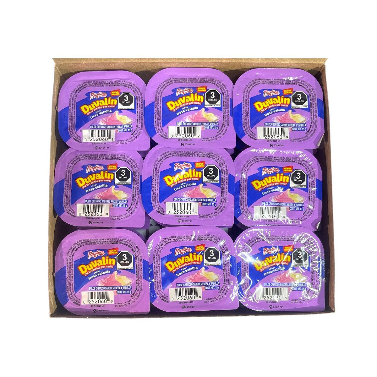 Ricolino Duvalin Bi Sabor Fresa Y Vainilla Dulce Cremosito 18 Pzas