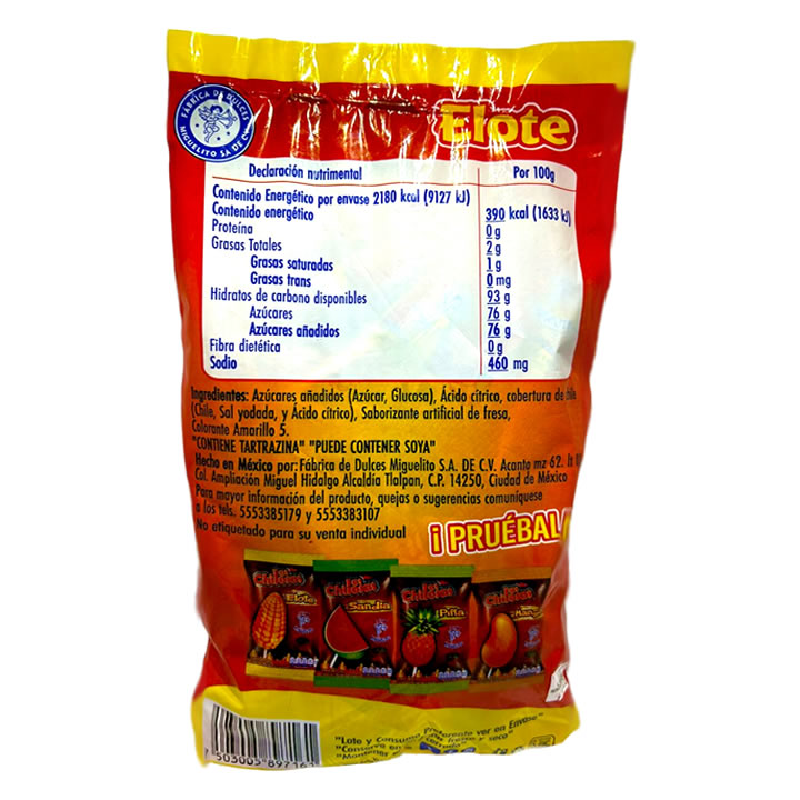 Miguelito Paleta De Elote Cubierta De Chilito 40 Piezas