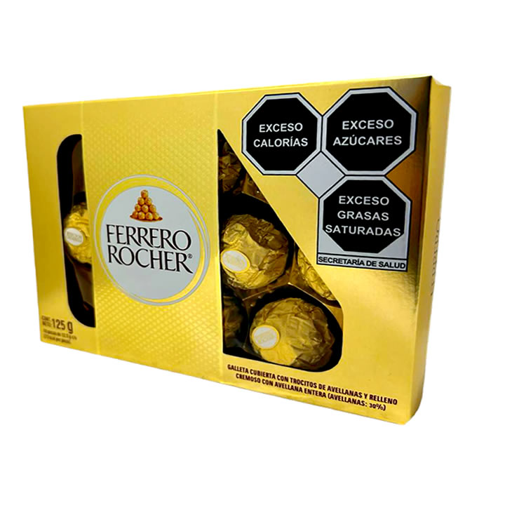Ferrero Rocher Chocolate Con Galleta Cubierta Con Trozos De Avellana 10 Piezas