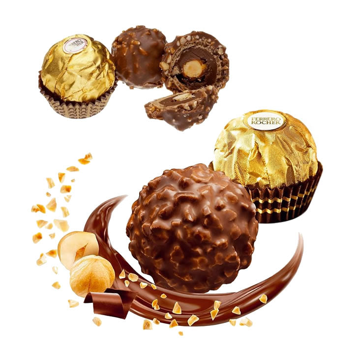 Ferrero Rocher Chocolate Con Galleta Cubierta Con Trozos De Avellana 10 Piezas