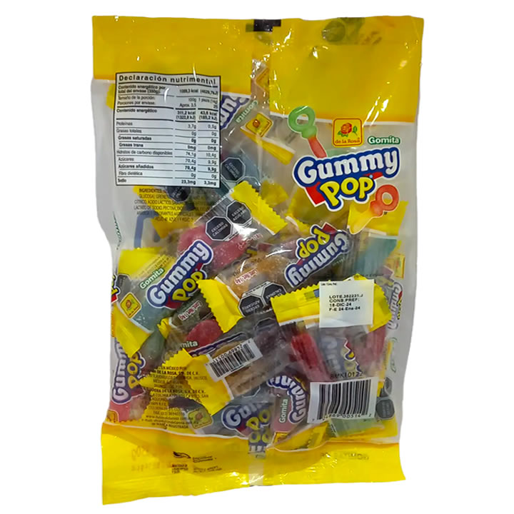 Gomitas Gummy Pop De La Rosa 25 piezas 350G